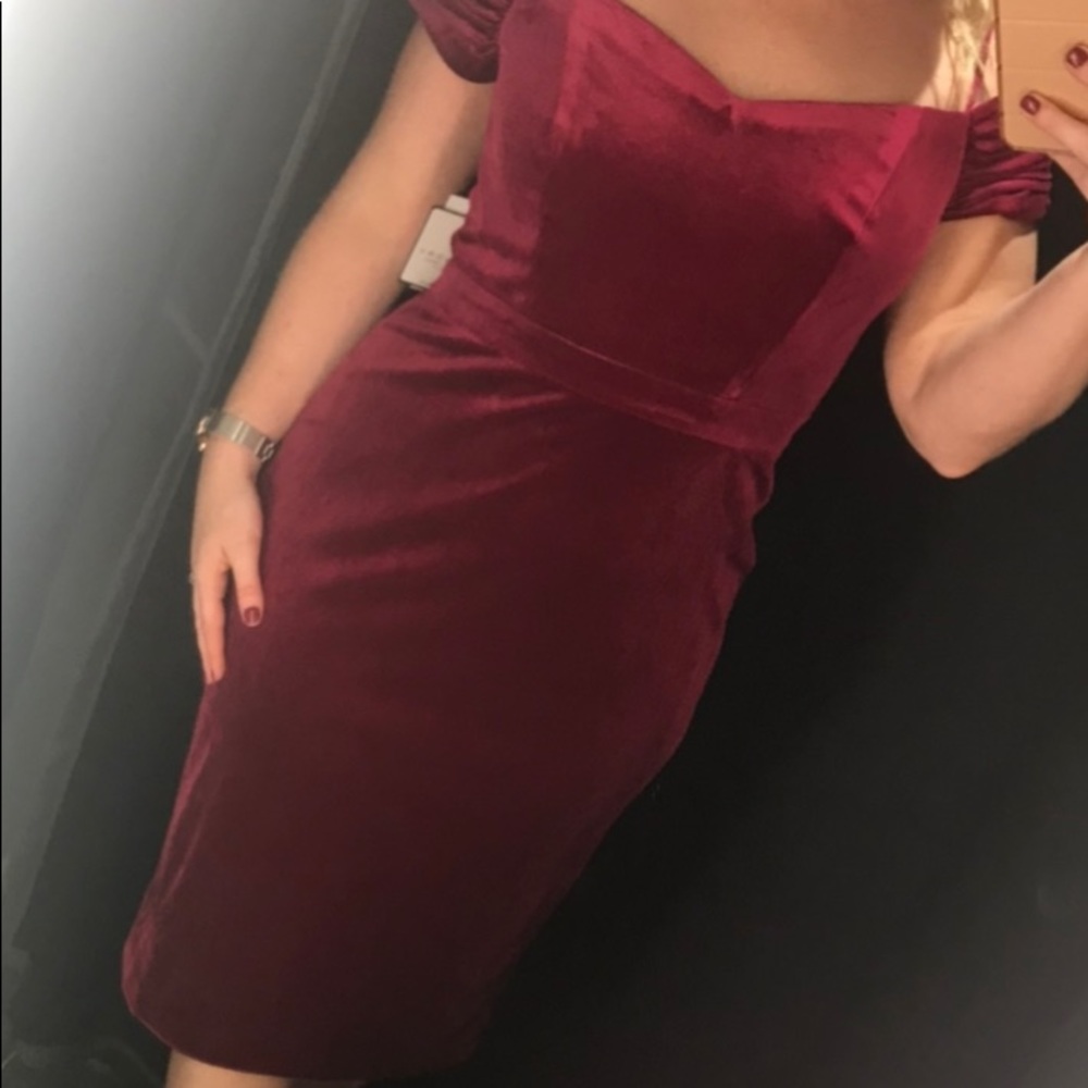 Velvet off the shoulder dress